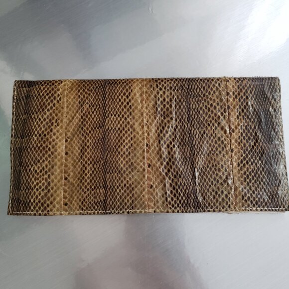 Vintage bifold checkbook lightweight Genuine Snakeskin wallet - Picture 9 of 9
